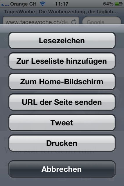 «Zum Home-Bildschirm» antippen.