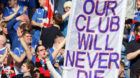 A general view of Rangers' supporters during their Scottish Premier League soccer match between Rangers and Celtic at Ibrox, 