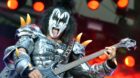 In this picture made available Thursday June 13, 2013,  bassist Gene Simmins of   US band Kiss performs  on stage in Berlin, 