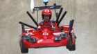 German three-time Red Bull Formula One world champion Sebastian Vettel takes to the air during a soapbox fun race in the west