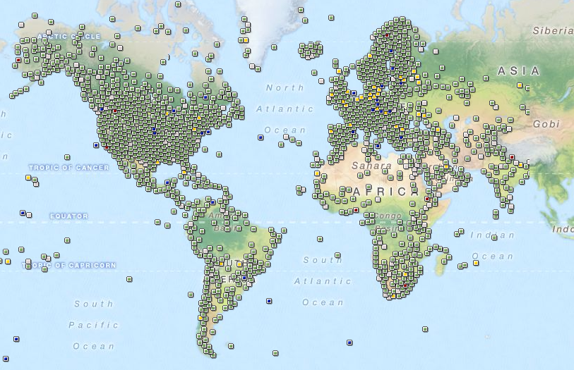 Weltweit gibt es über 2 Millionen versteckte Caches - vom Wüstengebiet bis zur Antarktis.  (Screenshot geocaching.org)
