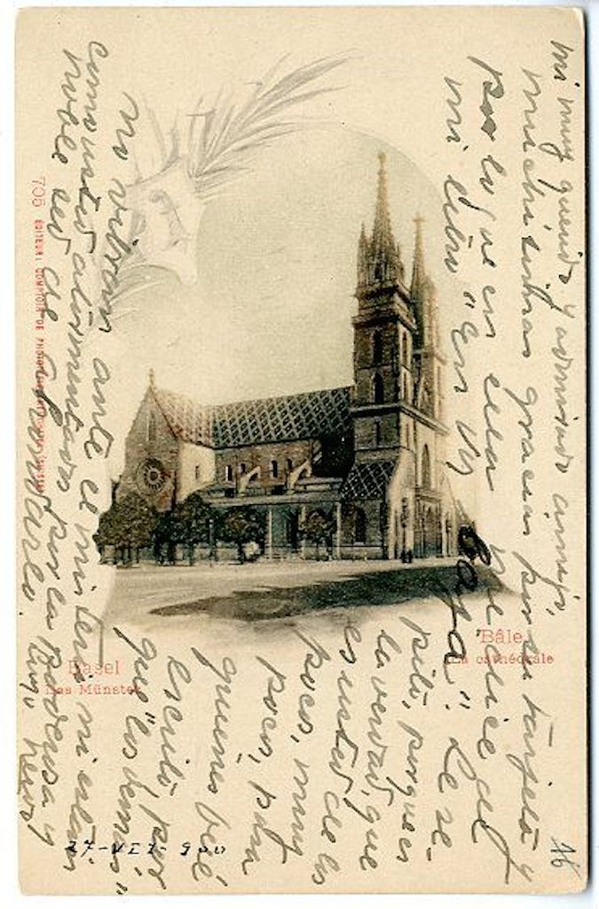 Postkartengruss an den Schiftstellerkollegen Miguel de Unamuno (1905).