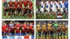 epa03979889 Combo picture that show the team photos of the teams of the B group of the 2014 FIFA World Cup Brazil: Spain (up-