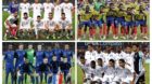 epa03979882 Combo picture that show the team photos of the teams of the E group of the 2014 FIFA World Cup Brazil: Swiss (up-