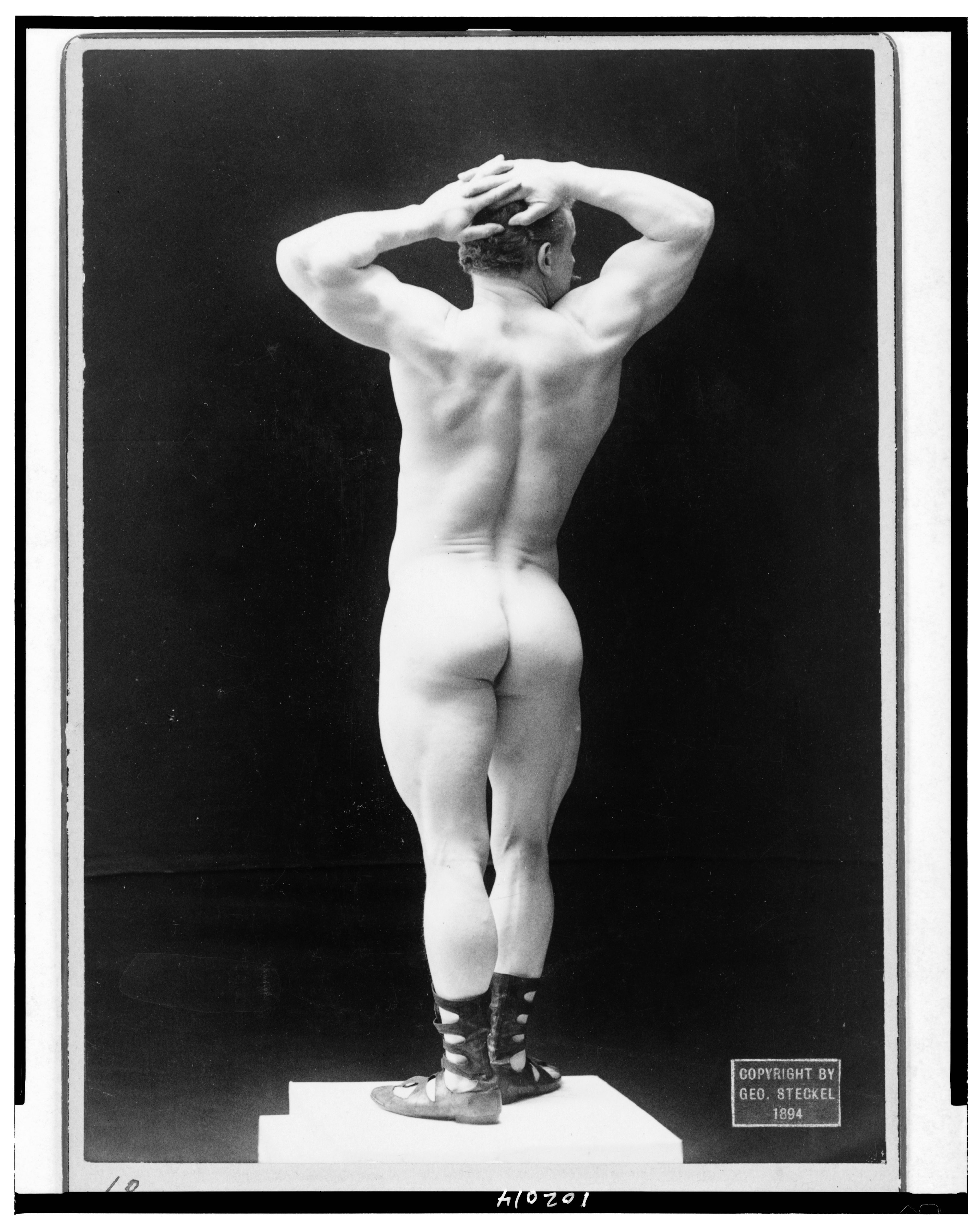 Eugen Sandow, erster Bodybuilder der Welt in Studio-Aufnahmen aus dem Jahr 1894, aufgenommen in Los Angeles.