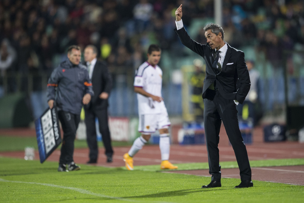 Basel Coach Paulo Sousa during an UEFA Champions League group B matchday 3 soccer match between Bulgaria's Ludogorez Rasgrad and Switzerland's FC Basel 1893 in the National Stadion Vasil Levski in Sofia, Bulgaria, on Wednesday, October 22, 2014. (KEYSTONE/Ennio Leanza)