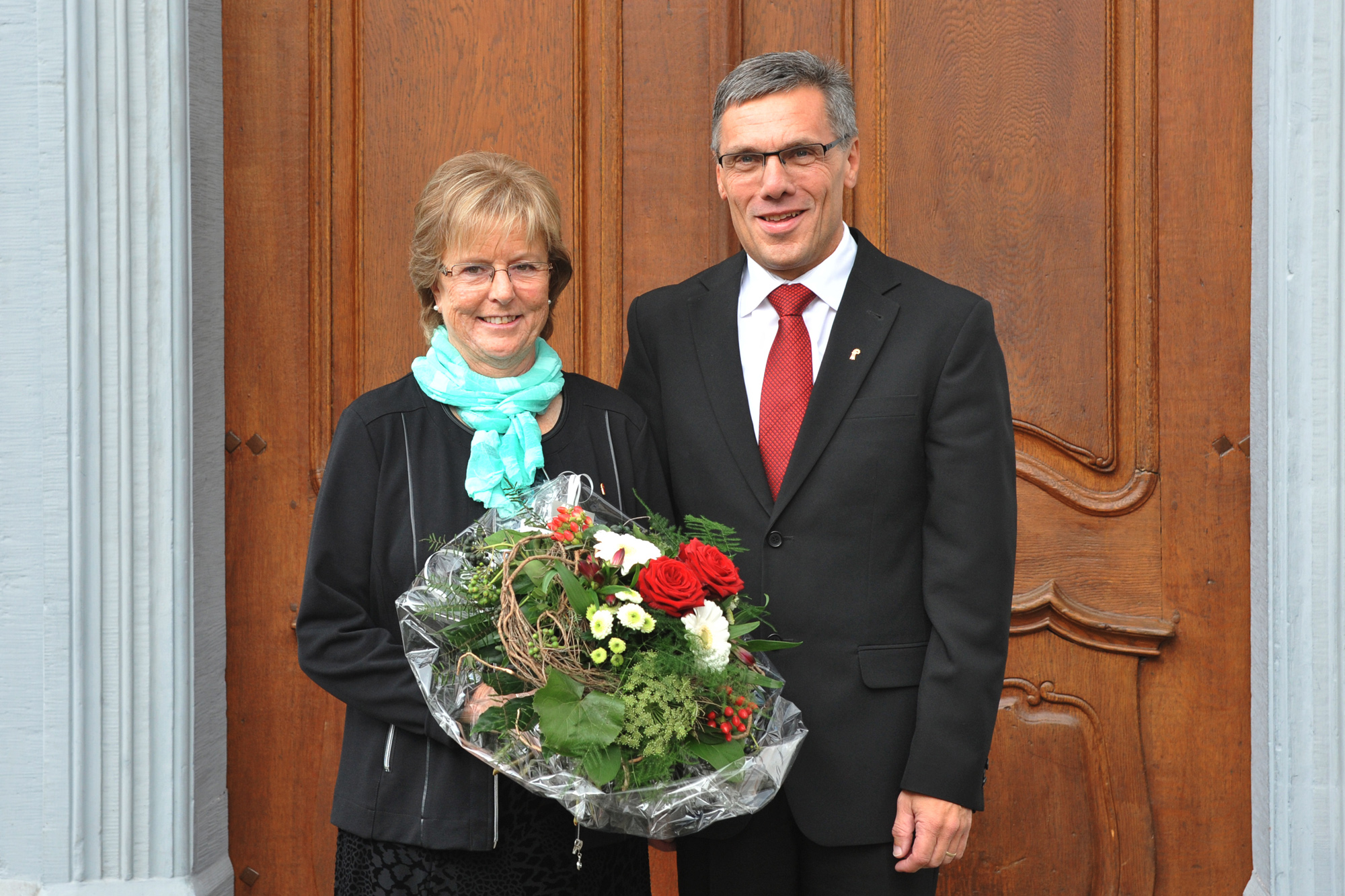 Die Landratspräsidentin Myrta Stohler mit dem Vize Franz Meyer.
