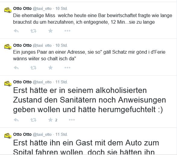 140 Zeichen aus dem Taxifaherleben: @taxi_otto twittert, was bei der Arbeit so passiert.