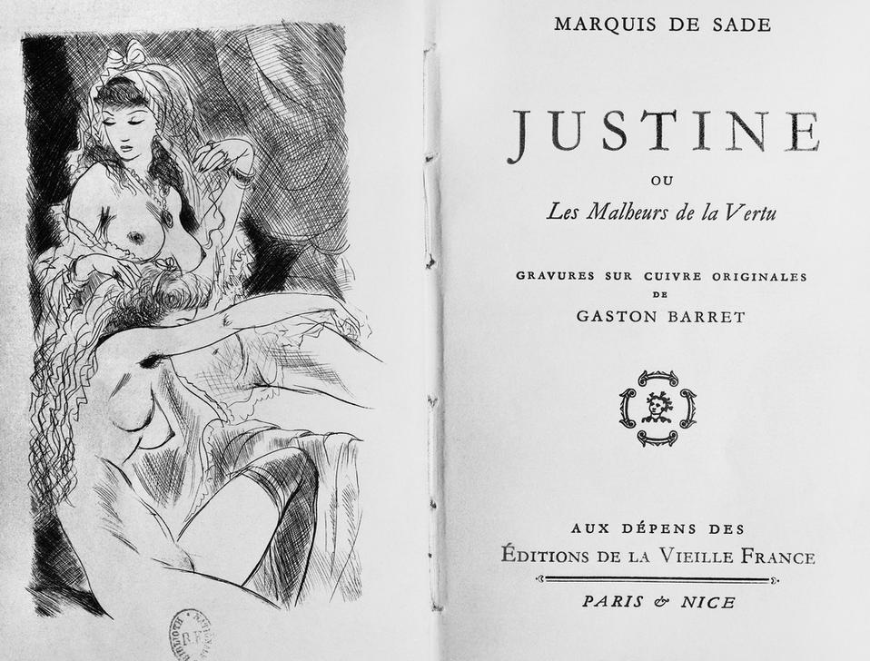 Marquis’ de Sade «Justine» in einer Ausgabe von 1950.