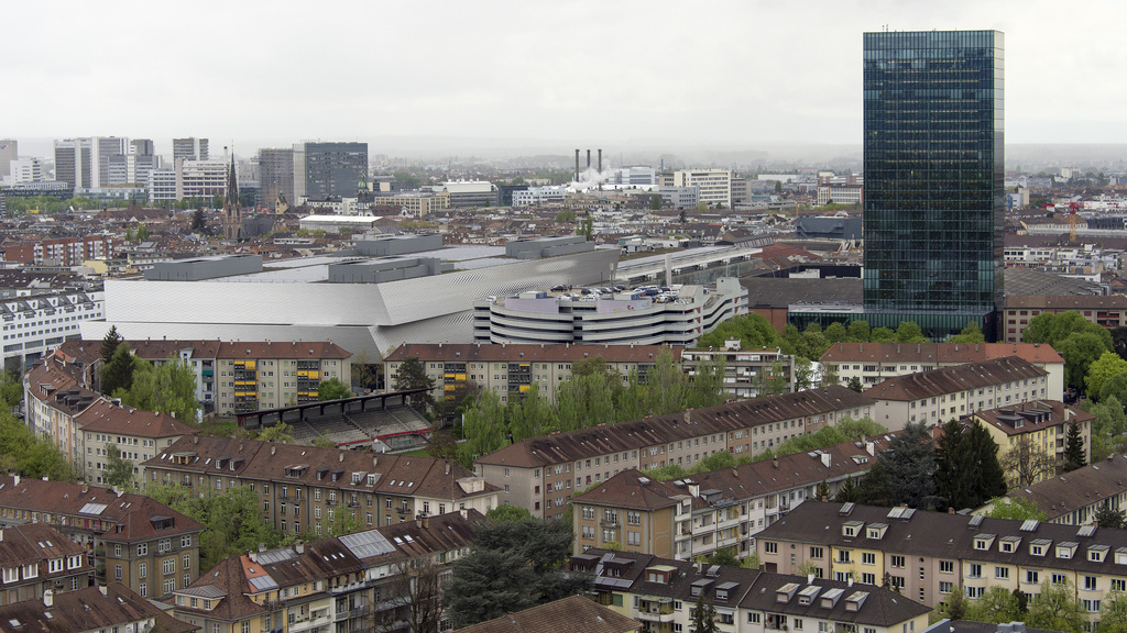 Blick vom Roche Bau 1 Richtung Messeplatz.