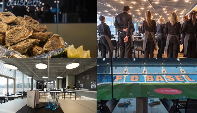 Austern-Buffet, Mitarbeiter-Einweisung, Captains Lounge und Blick ins Stadion – die Hospitality-Welt des FC Basel.