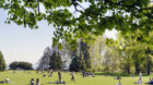 Glückliche Schweizer geniessen die Sonne in einem Park (Symbolbild)