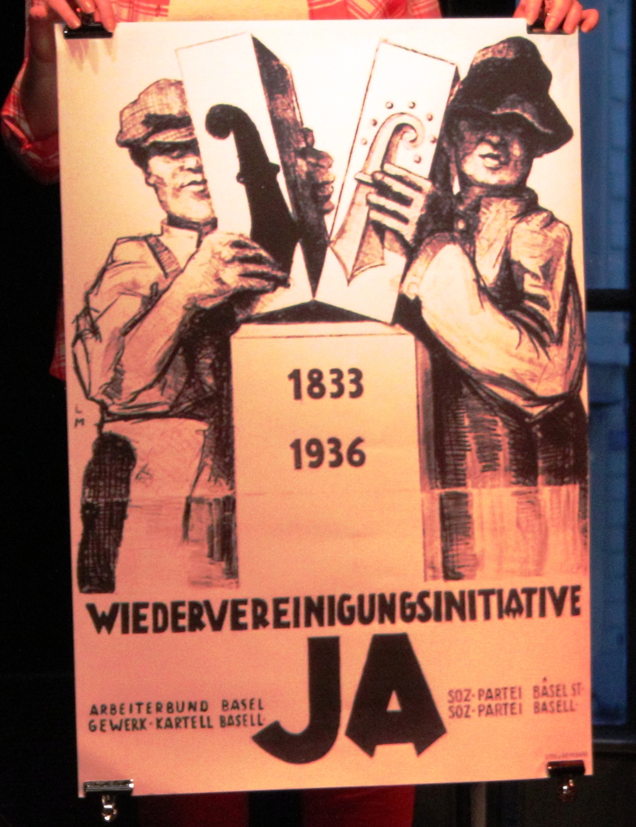 Plakat zur Wiedervereinigungsinitative vom 23. Februar 1936 von Louis Moor.