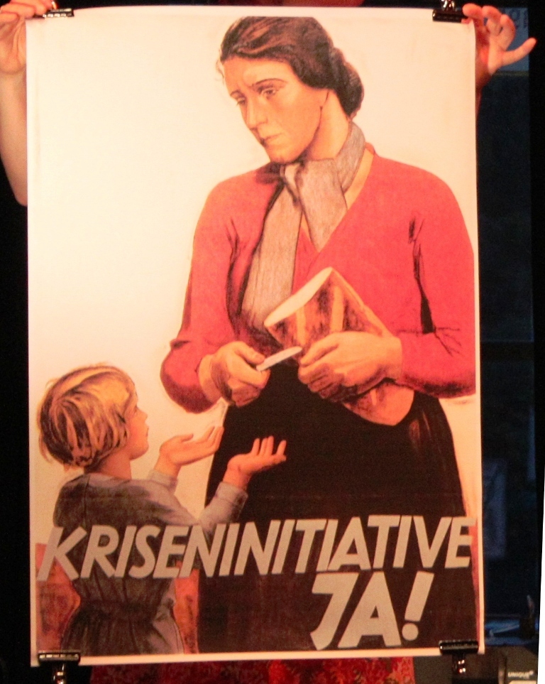 Johann Arnold fertigte dieses Plakat zur Kriseninitiative, über die am 02. Juni 1935 abgestimmt wurde.