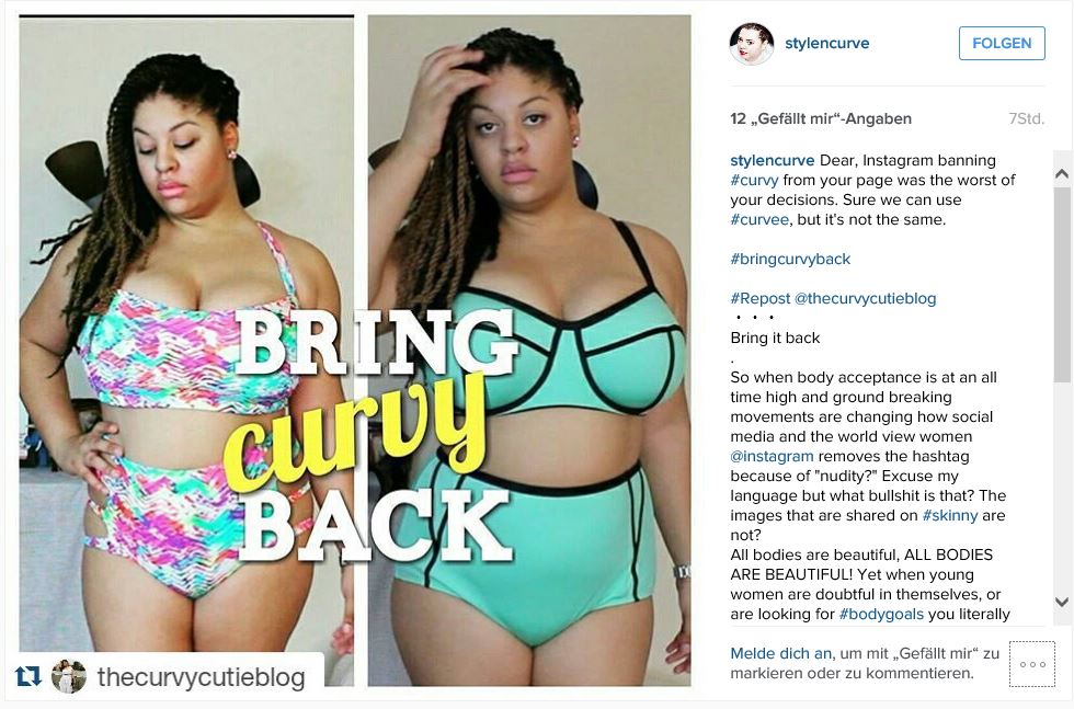 Instagram schloss kürzlich den Hashtag #curvy aus der Suche aus. So nicht! fanden viele Instagrammerinnen.