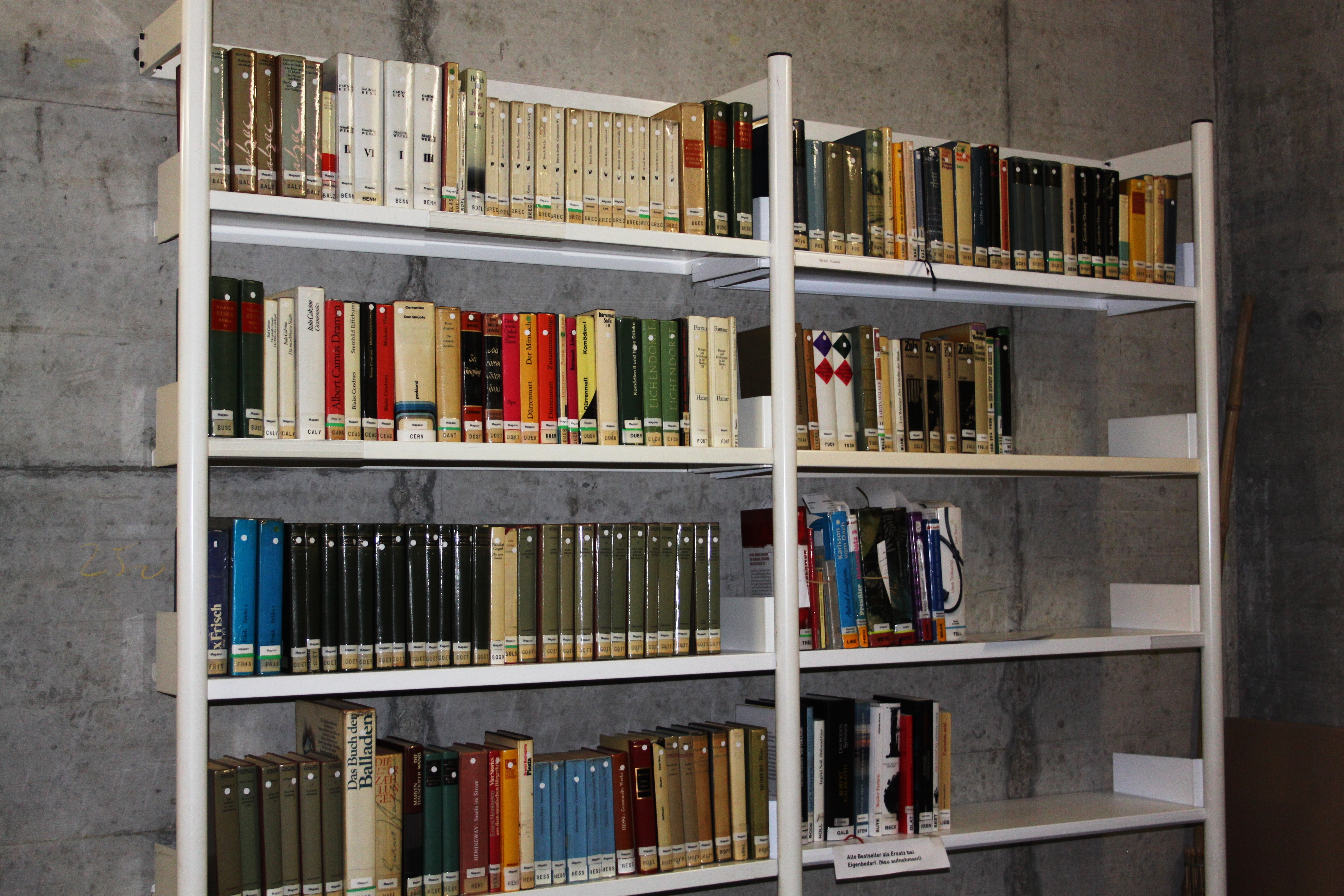 Warten still auf ihren Einsatz: das Archiv der Klassiker in der neuen Stadtteilbibliothek Gundeldingen.