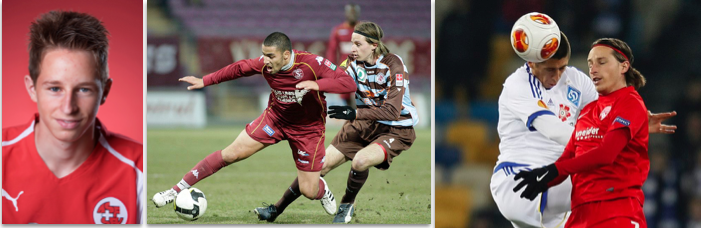 Luca Zuffi: 2006 als U17-Nationalspieler, 2009 beim FC Winterthur und 2013 im Trikot des FC Thun.