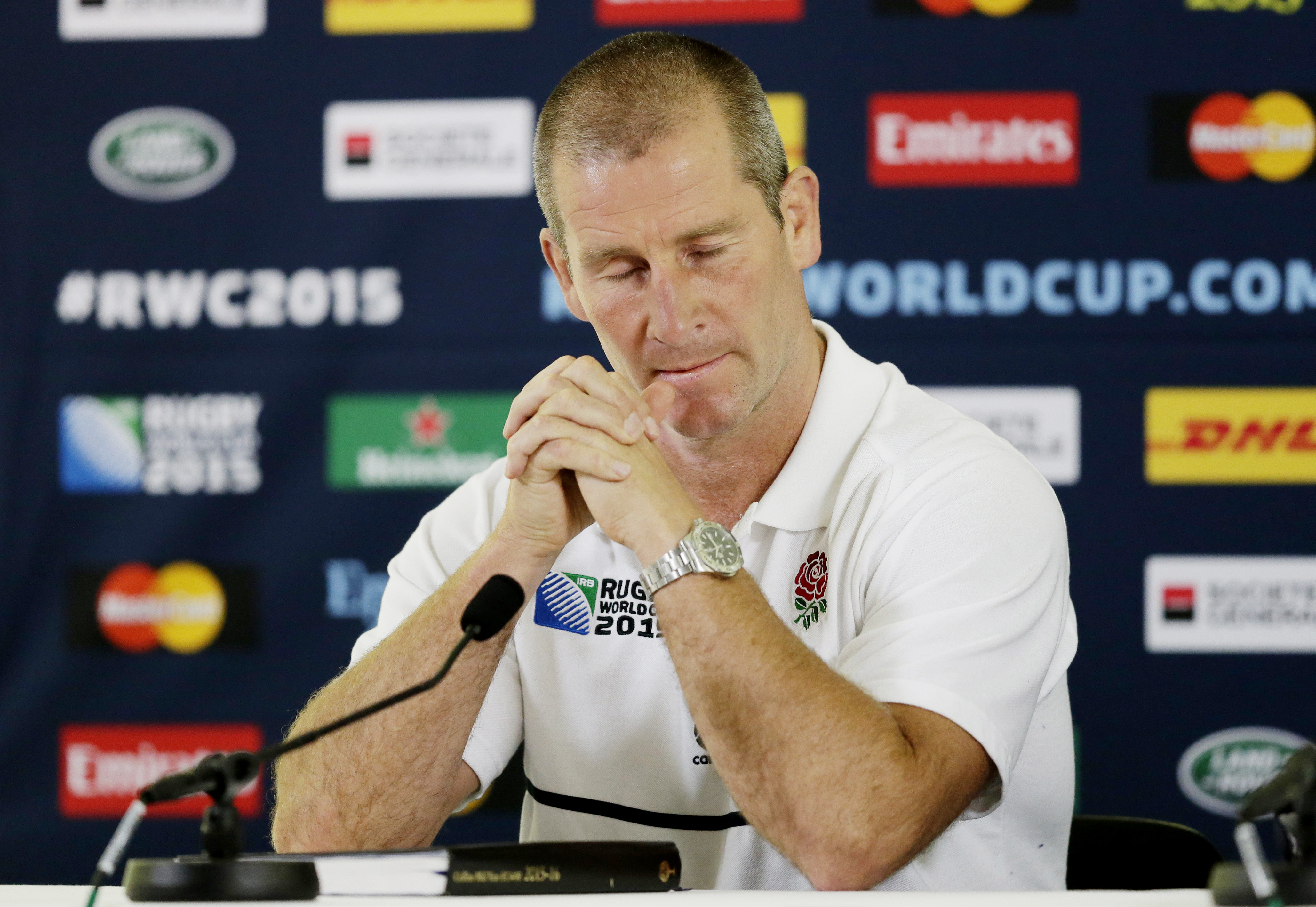 Rugby Union - England Press Conference - Twickenham Stadium - 4/10/15 England head coach Stuart Lancaster during the press conference Action Images via Reuters / Henry Browne Livepic