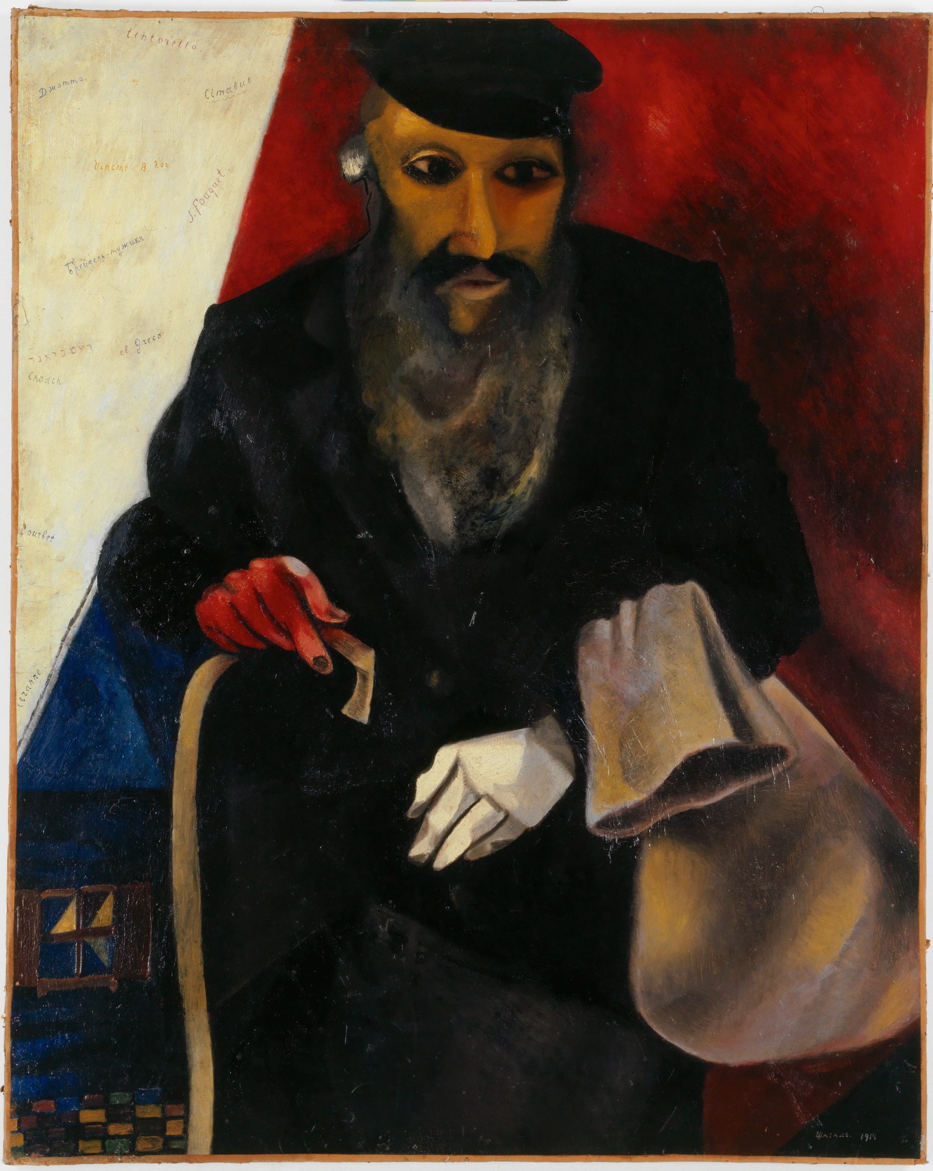 «Der Jude in Rot»: eines der drei kapitalen Bildnisse alter Juden von Marc Chagall, die als Deposita der Stiftung Im Obersteg im Kunstmuseum zu sehen sind.