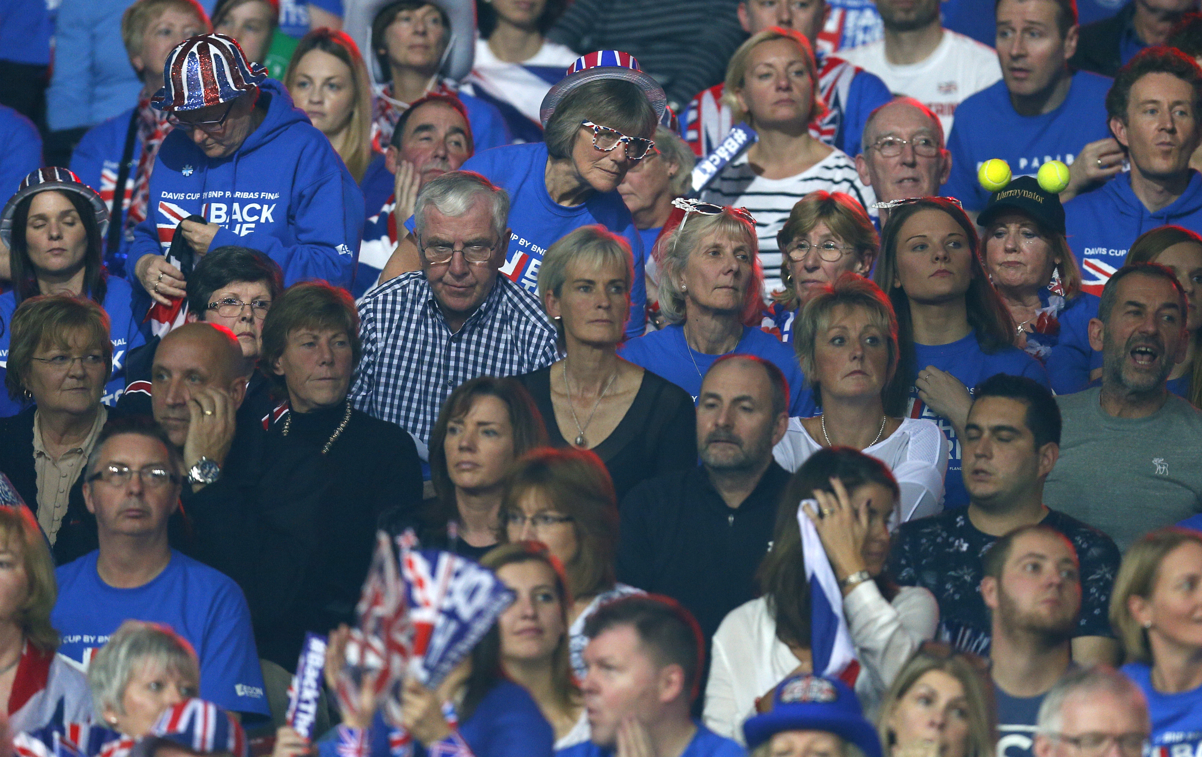 Tennis - Belgium v Great Britain - Davis Cup Final - Flanders Expo, Ghent, Belgium - 29/11/15 Men's Singles - Judy Murray, mother of Great Britain's Andy Murray watches during his match against Belgium's David Goffin Action Images via Reuters / Jason Cairnduff Livepic