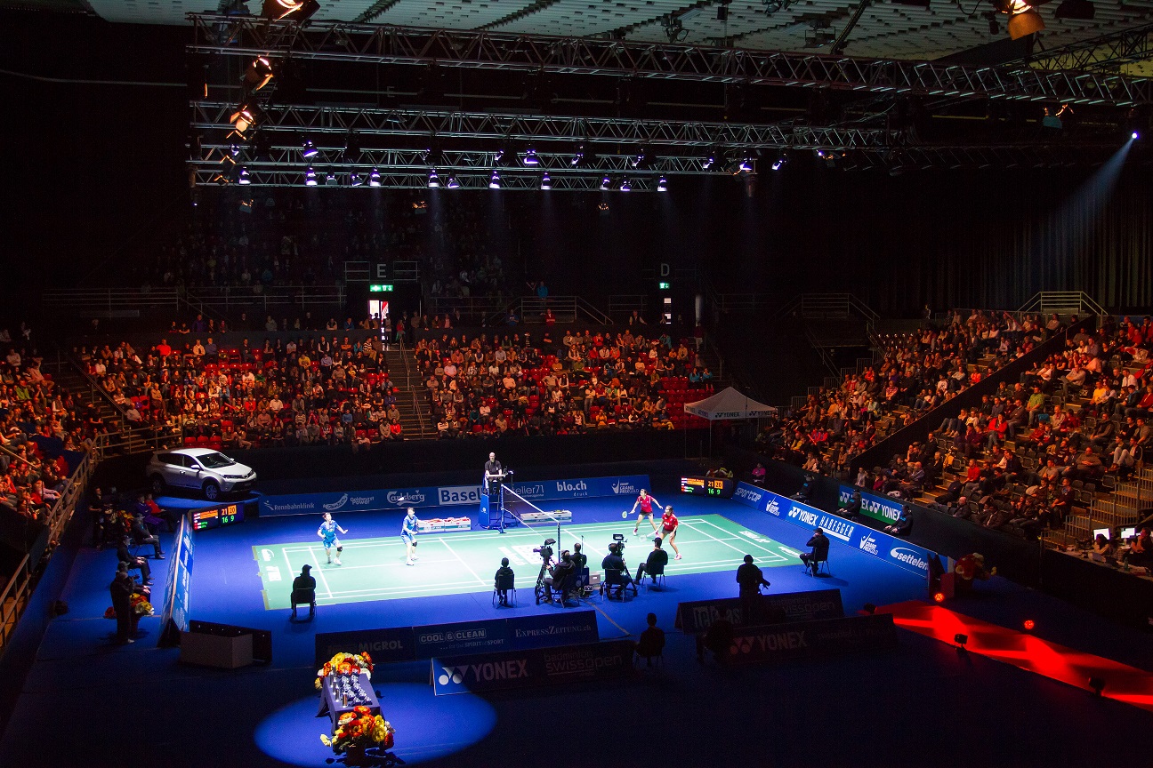 Centre Court: Die St. Jakobshalle beherbergt ab 15. März wieder die Weltelite im Badminton.