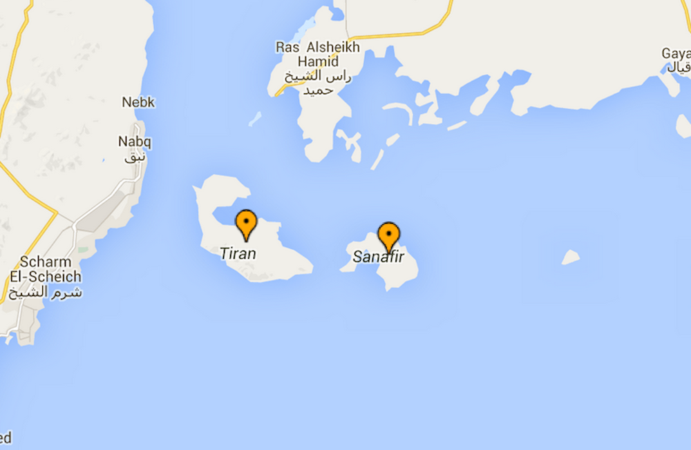Die Inseln Tiran und Sanafir.