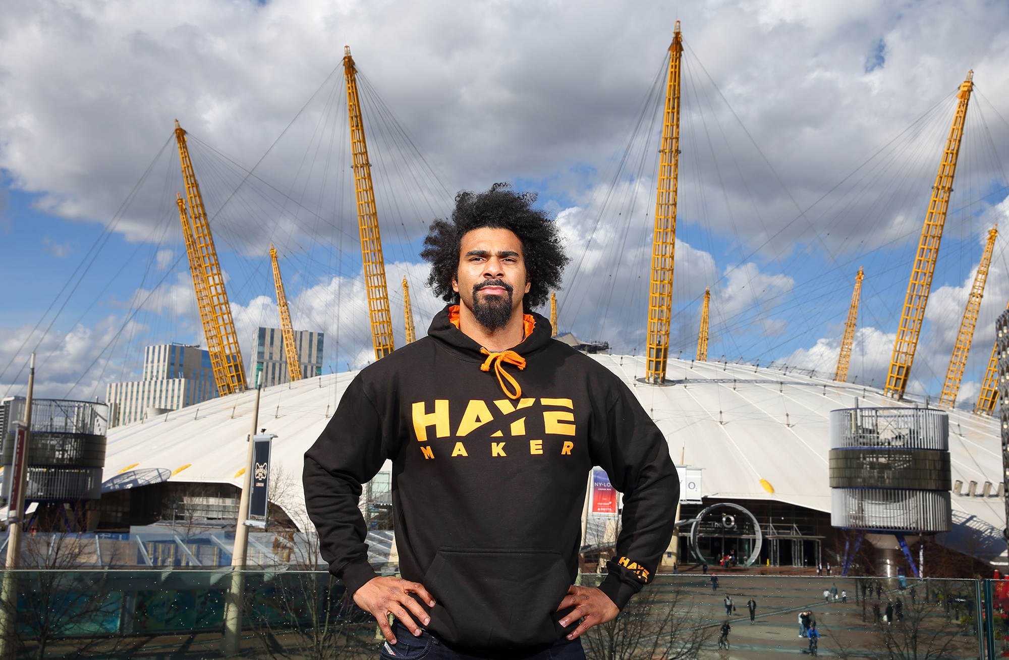 LONDON, ENGLAND - MARCH 29: David Haye attends photocall for the announcement that the former two-weight world champion David Haye will face the undefeated Arnold 'The Cobra' Gjergjaj on Saturday May 21 at The O2 in London (Photo by Mike Marsland/Mike Marsland/WireImage)