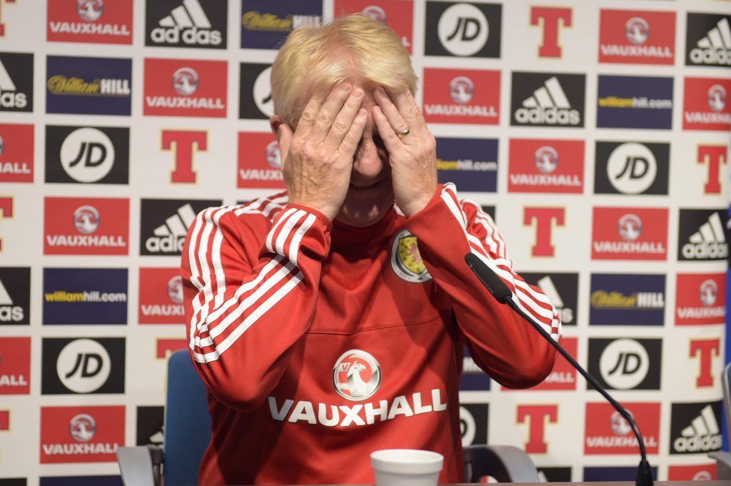 epa05334643 Scotland soccer manager, Gordon Strachan during a press conference, in Valletta, Malta, on 28 May 2016, prior to their international friendly against Italy to be played at Ta' Qali national stadium, Malta, on 29 May. EPA/Ray Attard