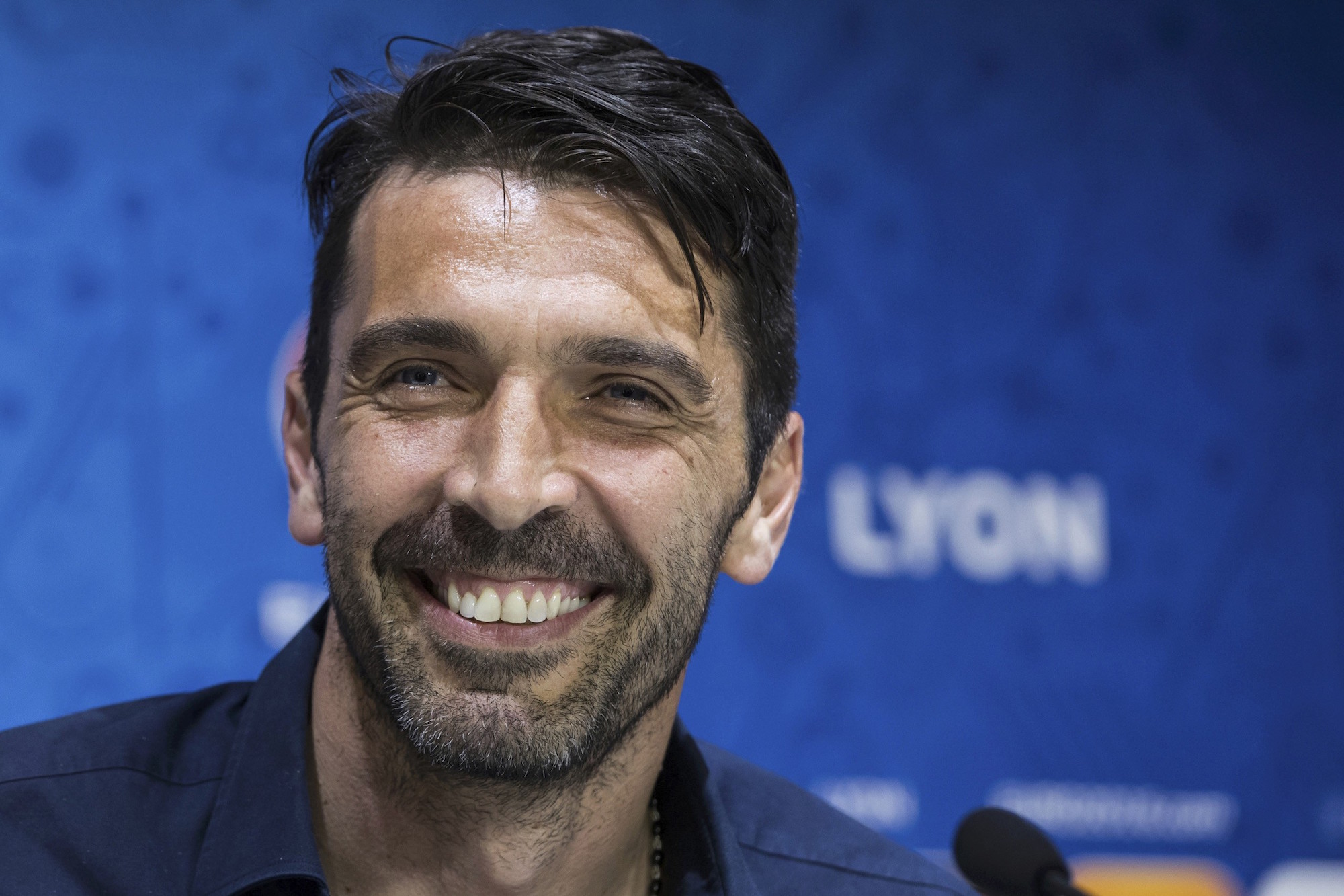 Football Soccer - EURO 2016 - Italy News Conference - Decines-Charpieu, France 12/6/16 Italy's coach Gianluigi Buffon attends a news conference REUTERS/UEFA/Handout via REUTERS NO SALES. NO ARCHIVES. THIS IMAGE HAS BEEN SUPPLIED BY A THIRD PARTY. IT IS DISTRIBUTED, EXACTLY AS RECEIVED BY REUTERS, AS A SERVICE TO CLIENTS.