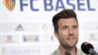 epa05919611 FC Basel 1893 new head coach Raphael Wicky speaks at a press conference in the St. Jakob-Park stadium, in Basel, 