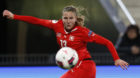 Switzerland's Ana-Maria Crnogorcevic, left, in action next to Czech Republic's Jana Sedlackova during the UEFA Women's EURO 2