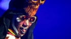 Singer, model and actress Grace Jones performs on the stage of the Auditorium Stravinski during the 51st Montreux Jazz Festiv
