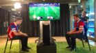 Die Neuverpflichtungen des FC Basel beim Showduell. Florian Müller (links) und Tim Katnawatos (Bild: Daniel Faulhaber).