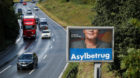 A partly visible election campaign poster of Germany's anti-immigration party Alternative fuer Deutschland AfD reads "Asylum 