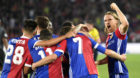 Basel's players cheer after scoring during an UEFA Champions League Group stage Group A matchday 2 soccer match between Switz