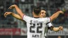 14.10.2017; Lugano; Fussball Super League -  FC Lugano - FC Basel; Albian Ajeti (Basel)  und Mohamed Elyounoussi (Basel) jube