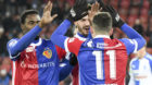 17.12.2017; Zuerich; Fussball Super League - Grasshopper Club Zuerich - FC Basel; 
Dimitri Oberlin (Basel) Albian Ajeti (Base