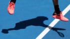 Tennis - Australian Open - Melbourne, Australia, January 14, 2018. Roger Federer of Switzerland serves during a practice sess