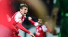 16.12.2017; Bremen; Fussball 1.Bundesliga - SV Werder Bremen - 1. FSV Mainz 05;
Torschuetze Fabian Frei (Mainz) jubelt nach d