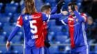 09.12.2017;  Basel; Fussball Super League - FC Basel - FC St.Gallen; 
Jubel bei Michael Lang, Taulant Xhaka und Albian Ajeti 