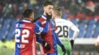 17.02.2018; Basel; Fussball Super League - FC Basel - FC St. Gallen; Albian Ajeti (Basel) und Ricky van Wolfswinkel (Basel) n