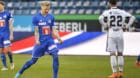 11.03.2018; Luzern; FUSSBALL SUPER LEAGUE - FC Luzern - FC Basel;
Marvin Schulz (Luzern) jubelt nach dem Schlusspfiff. Rechts