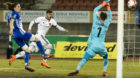 14.03.2018; Lausanne; Fussball Super League - FC Lausanne-Sport - FC Basel;
Noah Loosli (L) und Torhueter Thomas Castella (La