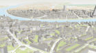 Der Schatten kommt noch: Basel mit Roche-Turm in 3D.