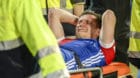 11.04.2018; Basel; Fussball Super League - FC Basel - FC Zuerich; Taulant Xhaka (Basel) wird verletzt hinaus getragen (Daniel