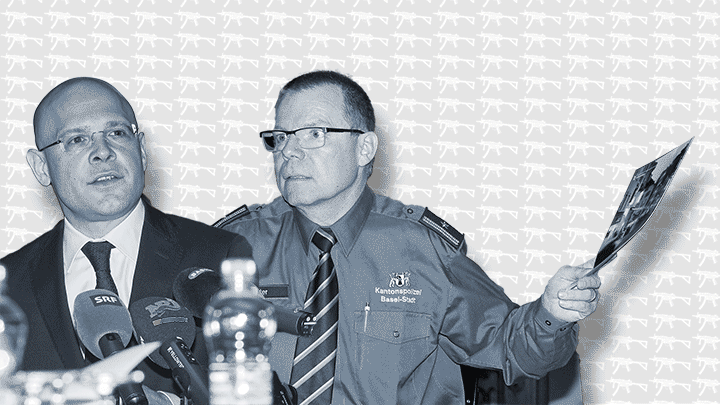 Regierungsrat Baschi Dürr und Major Peter Kötter von der Kantonspolizei wollen die Polizei aufrüsten.