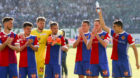 06.05.2018; St. Gallen; Fussball Super League - FC St.Gallen - FC Basel; 
Marek Suchy, Luca Zuffi, Mohamed Elyounoussi (Basel