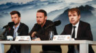 20.05.2018; Basel; Fussball Super League - FC Basel Saisonbilanz Medienkonferenz; 
Trainer Raphael Wicky, Sportchef Marco Str