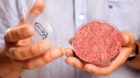 EDITORIAL USE ONLY. A burger made from Cultured Beef, which has been developed by Professor Mark Post of Maastricht Universi